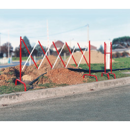 Barrière de chantier accordéon - Rouge et blanc