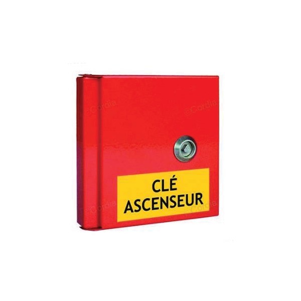 Boîte à clé de secours avec étiquettes pour locaux techniques