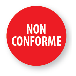 Pastilles Texte "NON-CONFORME" Rouge