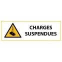 Panneau de Danger "Charges suspendues" Vinyle 297x105mm