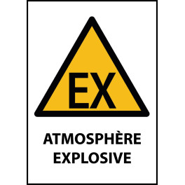 Panneau de Danger "Atmosphère explosive" Vinyle A5