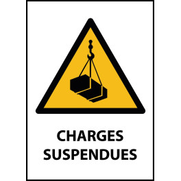 Panneau de Danger "Charges suspendues" Vinyle A5