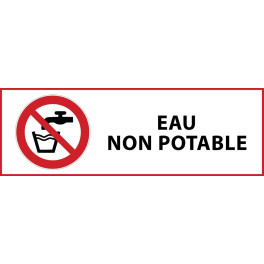 Panneau d'Interdiction "Eau non-potable" Vinyle souple 297x105mm