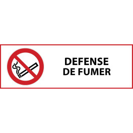 Pictogramme d'interdiction "Défense de fumer" Vinyle 297x105mm