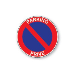 Panneau Parking Marche Arrière. Signalisation Stationnement Marche Arrière.  Sticker Parking Marche Arrière, PVC, Alu - Adhésif - 125 x 125 mm