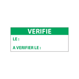 Lot étiquettes d'inspection "Vérifié" tissu plastifié