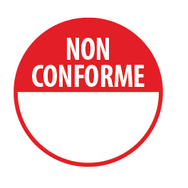 Pastilles repositonnables rouges "Non conforme" avec zone de texte