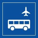 Pictogramme d'Information ISO 7001 Autobus d'aéroport en Gravoply 125 x 125 mm Noir sur Blanc