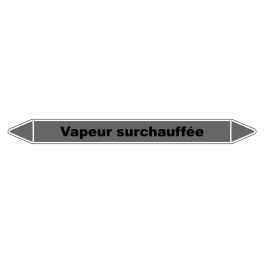 Marqueur de Tuyauterie "Vapeur surchauffée" en Vinyle Laminé