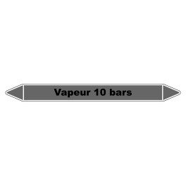 Marqueur de Tuyauterie "Vapeur 10 bars" en Vinyle Laminé