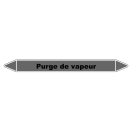 Marqueur de Tuyauterie "Purge de vapeur" en Vinyle Laminé