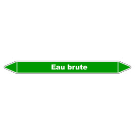 Marqueur de Tuyauterie "Eau brute" en Vinyle Laminé