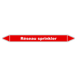 Marqueur de Tuyauterie Réseau sprinkler 150 x 12 mm Vinyle Laminé