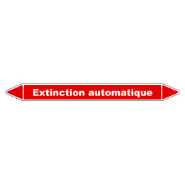 Marqueur de Tuyauterie "Extinction automatique" en Vinyle Laminé