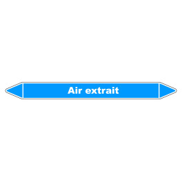 Marqueur de Tuyauterie "Air extrait" en Vinyle Laminé