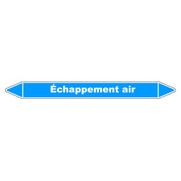 Marqueur de Tuyauterie "Echappement air comprimé" en Vinyle Laminé