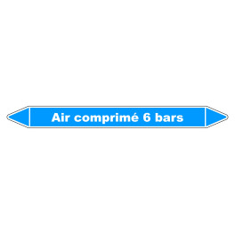 Marqueur de Tuyauterie "Air comprimé 6 bars" en Vinyle Laminé