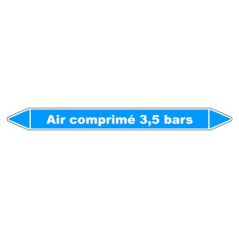 Marqueur de Tuyauterie "Air comprimé 3,5 bars" en Vinyle Laminé