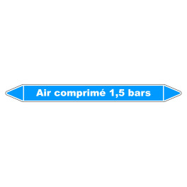 Marqueur de Tuyauterie "Air comprimé 1,5 bars" en Vinyle Laminé