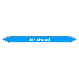 Marqueur de Tuyauterie "Air chaud" en Vinyle Laminé