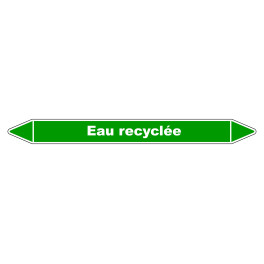 Marqueur de Tuyauterie "Eau Recyclée" en Vinyle Laminé