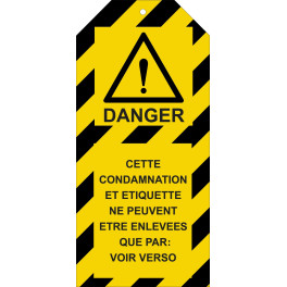 Étiquettes de Condamnation "Danger" 50 x 110 mm