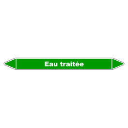 Marqueur de Tuyauterie Eau traitée 150 x 12 mm Vinyle Laminé