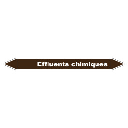 Marqueur de Tuyauterie Effluents chimiques 150 x 12 mm Vinyle Laminé