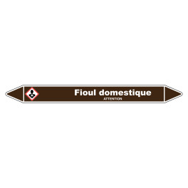 Marqueur de Tuyauterie Fioul domestique 150 x 12 mm Vinyle Laminé