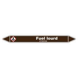 Marqueur de Tuyauterie Fuel lourd 150 x 12 mm Vinyle Laminé