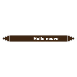 Marqueur de Tuyauterie Huile neuve 150 x 12 mm Vinyle Laminé