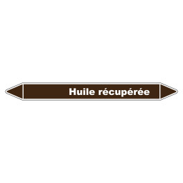 Marqueur de Tuyauterie Huile récupérée 150 x 12 mm Vinyle Laminé