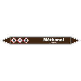 Marqueur de Tuyauterie Méthanol 150 x 12 mm Vinyle Laminé