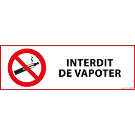 Panneau d'Interdiction "Interdiction de vapoter"