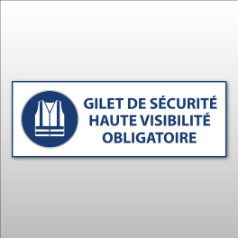 Panneau d'obligation ISO EN 7010 "Gilet de sécurité haute visibilité obligatoire" M015