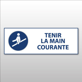 Panneau d'Obligation ISO 7010 "Tenir la main courante" M012 - Vinyle - 297 x 105 mm