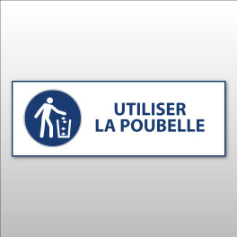 Panneau d'Obligation ISO 7010 "Utiliser la poubelle" M030 - Vinyle - 297 x 105 mm