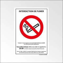 Panneau d'interdiction ISO EN 7010 "Interdiction de fumer" P002 PVC ou vinyle adhésif