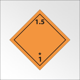 Signalisation de transport normalisée ADR - "Matières et objets explosifs n°1-5"