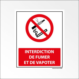 Panneau "Interdiction de fumer et de vapoter"