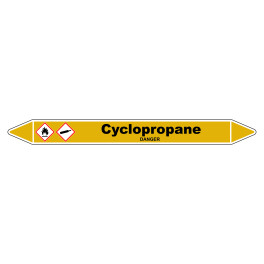 Marqueur de Tuyauterie "Cyclopropane" en Vinyle Laminé