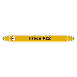 Marqueur de Tuyauterie "Fréon R 22" en Vinyle Laminé