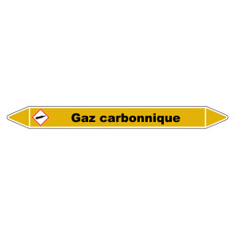 Marqueur de Tuyauterie "Gaz carbonique" en Vinyle Laminé