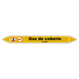 Marqueur de Tuyauterie "Gaz de cokerie" en Vinyle Laminé