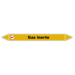 Marqueur de Tuyauterie "Gaz inerte" en Vinyle Laminé