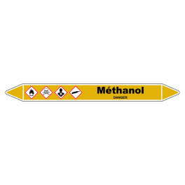 Marqueur de Tuyauterie" Méthanol" en Vinyle Laminé