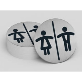 Pictogramme rond de porte "Toilettes Mixtes H/F"