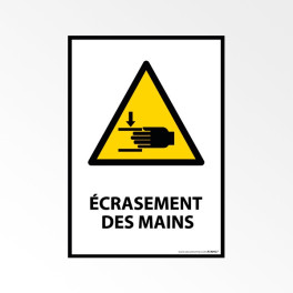 Panneau de Danger ISO 7010 "Écrasement des mains" W024