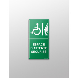 Panneau signalétique "Espace d'attente sécurisé"