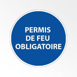 Panneau d'obligation de port d'EPI "Permis de feu obligatoire"